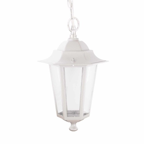 COD.45550 PENDENTE EXTERIOR 1X60W MODELO HEXAGONAL COR BRANCA