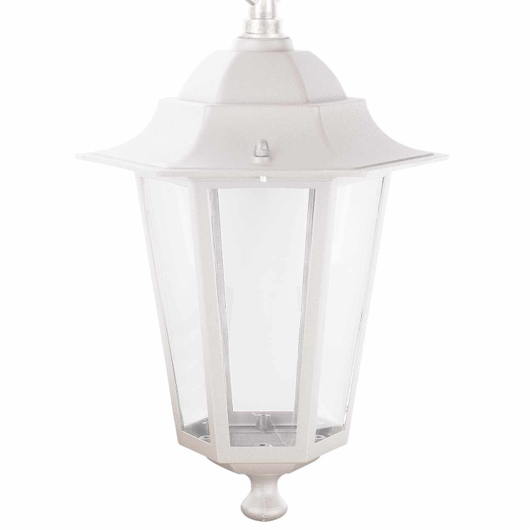 COD.45550 SUSPENSION D’EXTÉRIEUR 1X60W MODÈLE HEXAGONAL COULEUR BLANCHE