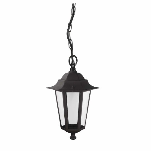 COD.45560 PENDENTE EXTERIOR 1X60W MODELO HEXAGONAL COR PRETA