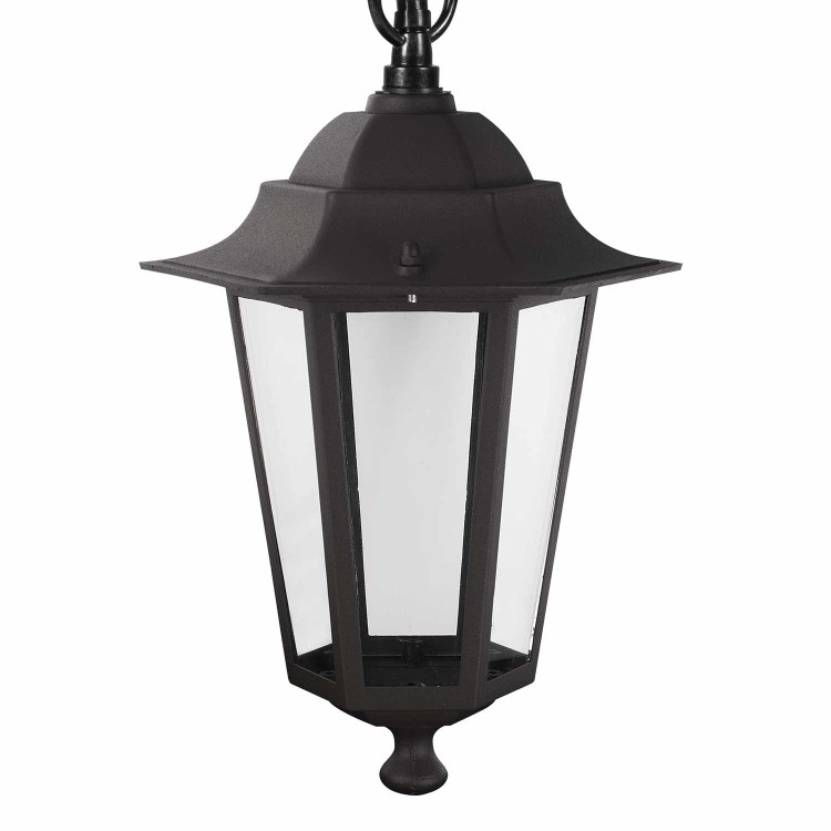COD.45560 COLGANTE EXTERIOR 1X60W MODELO HEXAGONAL COLOR NEGRO