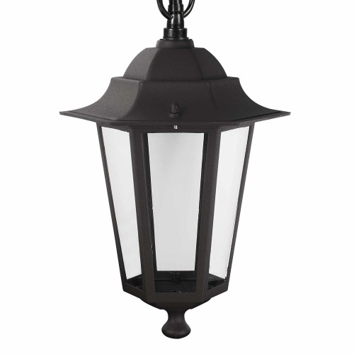 COD.45560 PENDENTE EXTERIOR 1X60W MODELO HEXAGONAL COR PRETA