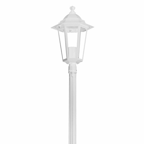 COD.45600 POSTE DE LUZ EXTERIOR 1X60W MODELO HEXAGONAL COR BRANCA