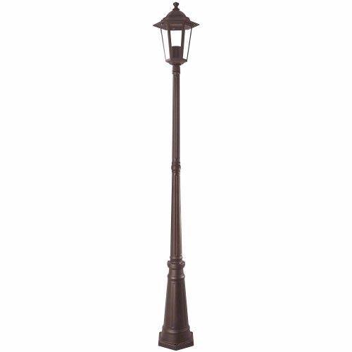 COD.45620 POSTE DE LUZ EXTERIOR 1X60W MODELO HEXAGONAL COR MARROM
