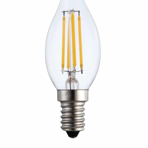 COD.49510 LÂMPADA LED FILAMENTO VELA E14 6W 2700K