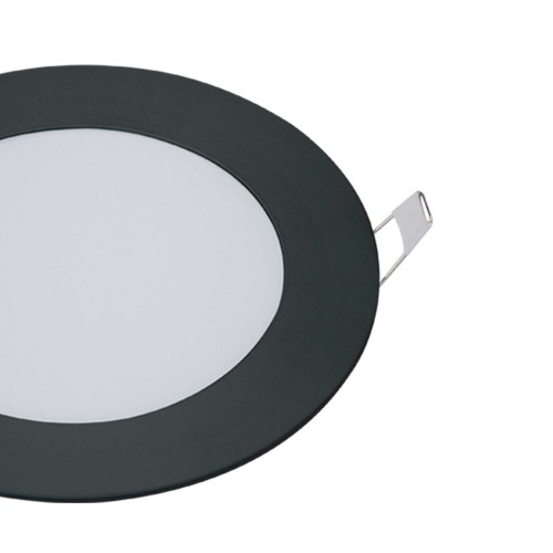 Código. 56600 downlight circular preto com seletor de cores 6W LED