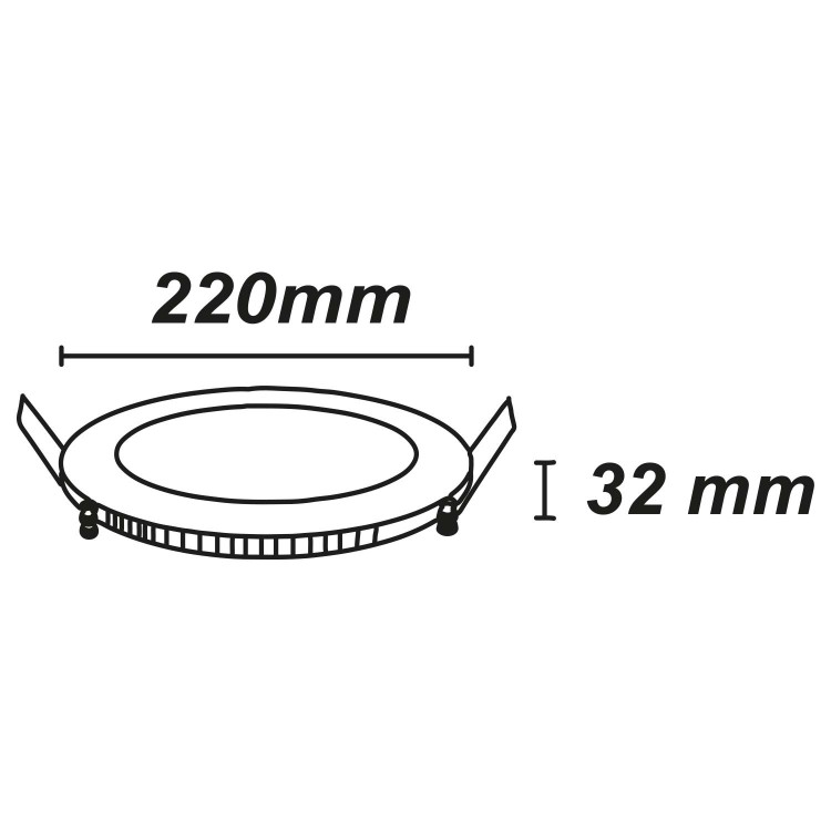 KOD.56650 RUNDE SCHWARZE DOWNLIGHT MIT FARBAUSWAHLSCHALTER LED 32W