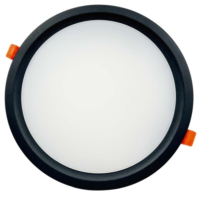 CÓD.56650 DOWNLIGHT CIRCULAR PRETO COM SELETOR DE COR LED 32W