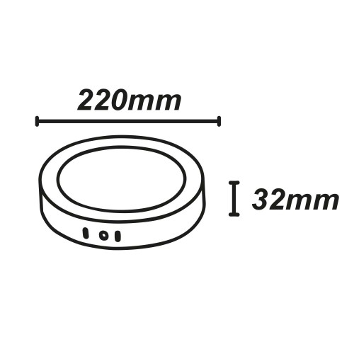 CÓD. 56760 DOWNLIGHT CIRCULAR DE SUPERFÍCIE PRETO COM SELETOR DE COR LED 18W