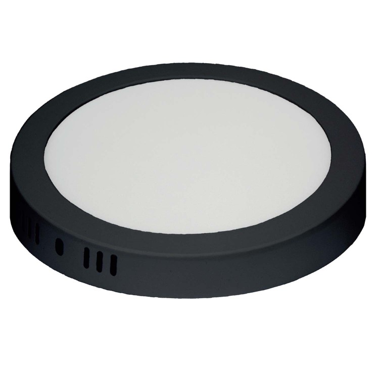 Código. 56770 preto de superfície circular preto com seletor de cores 24W LED