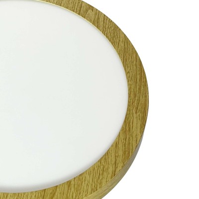 KOD. 56820 RUNDE AUFBAU-DOWNLIGHT IN HOLZOPTIK MIT FARBAUSWAHL LED 24W 2