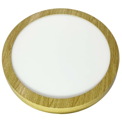 CÓD. 56820 DOWNLIGHT CIRCULAR  DE SUPERFICIE EFECTO MADERA CON SELECTOR DE COLOR LED 24W