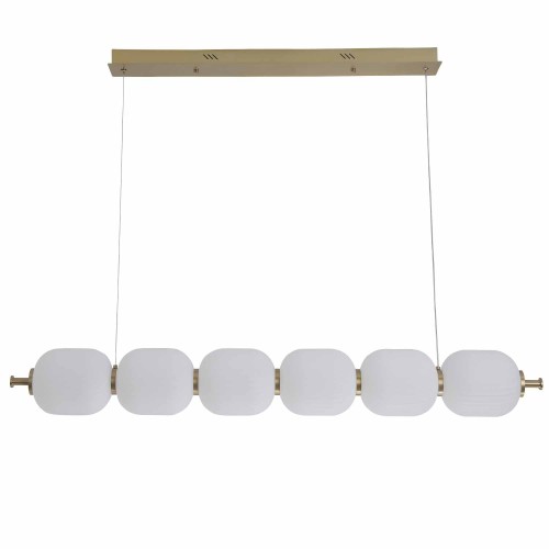CÓD.3309 LAMPADA LED 6 TULIPANI ACRILICO BIANCO E ACCIAIO DORATO