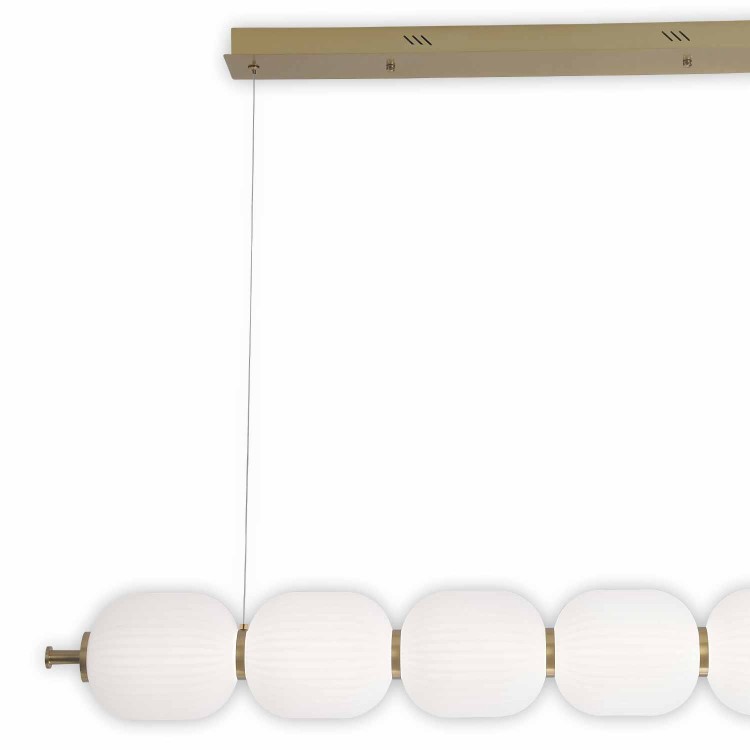 CÓD.3309 LAMPADA LED 6 TULIPANI ACRILICO BIANCO E ACCIAIO DORATO