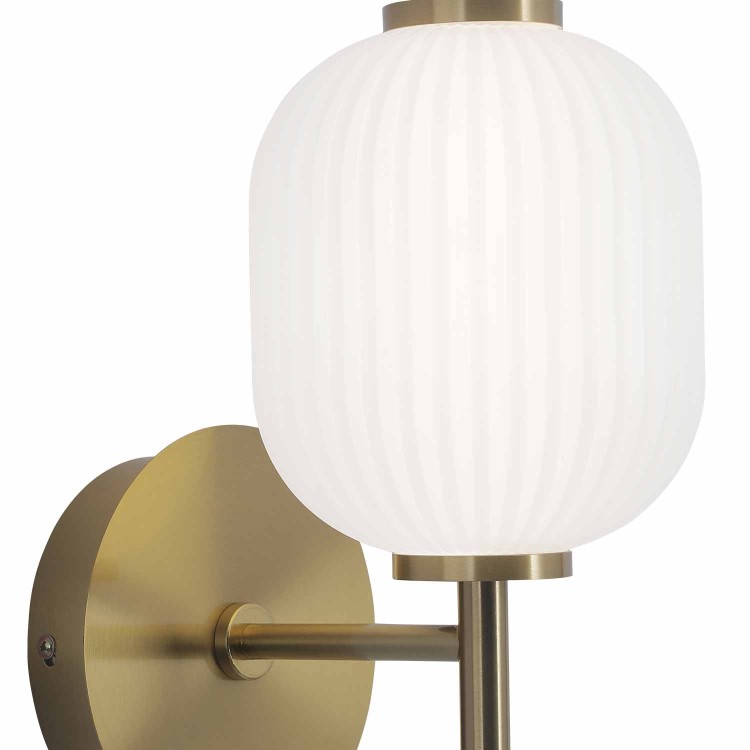 CÓD.3312 APLIQUE LED ACRÍLICO BLANCO Y ACERO DORADO