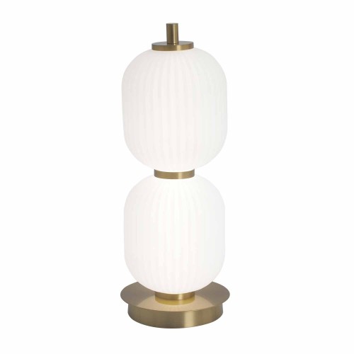 CÓD.3311 LAMPADA DA TAVOLO LED ACRILICO BIANCO E ACCIAIO DORATO