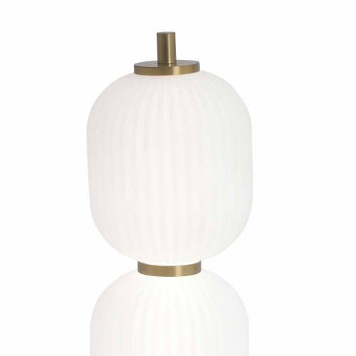 CÓD.3311 LAMPADA DA TAVOLO LED ACRILICO BIANCO E ACCIAIO DORATO