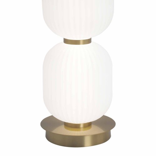 CÓD.3311 LAMPADA DA TAVOLO LED ACRILICO BIANCO E ACCIAIO DORATO