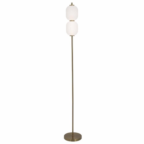 CÓD.3310 LUMINÁRIA DE PÉ LED ACRÍLICO BRANCO E AÇO DOURADO