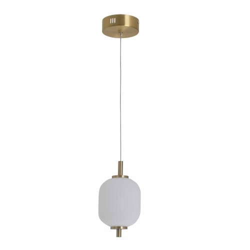 CÓD.3306 LAMPADARIO LED ACRILICO BIANCO E ACCIAIO DORATO