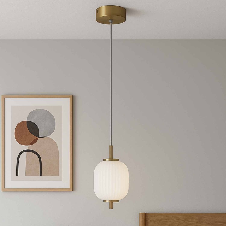 CÓD.3306 LAMPADARIO LED ACRILICO BIANCO E ACCIAIO DORATO