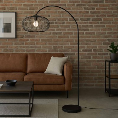 CODE 3298 STANDLEUCHTE 1 LICHT E27 ACRYL UND SCHWARZ LACKIERTER STAHL