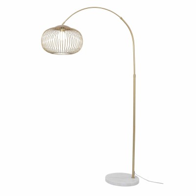 CÓD.3299 PIE DE SALÓN 1 LUZ E27 ACRÍLICO Y ACERO PINTADO DORADO 2