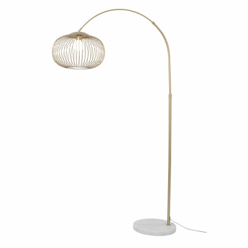 COD.3299 LAMPADA DA TERRA 1 LUCE E27 ACRILICO E ACCIAIO VERNICIATO ORO