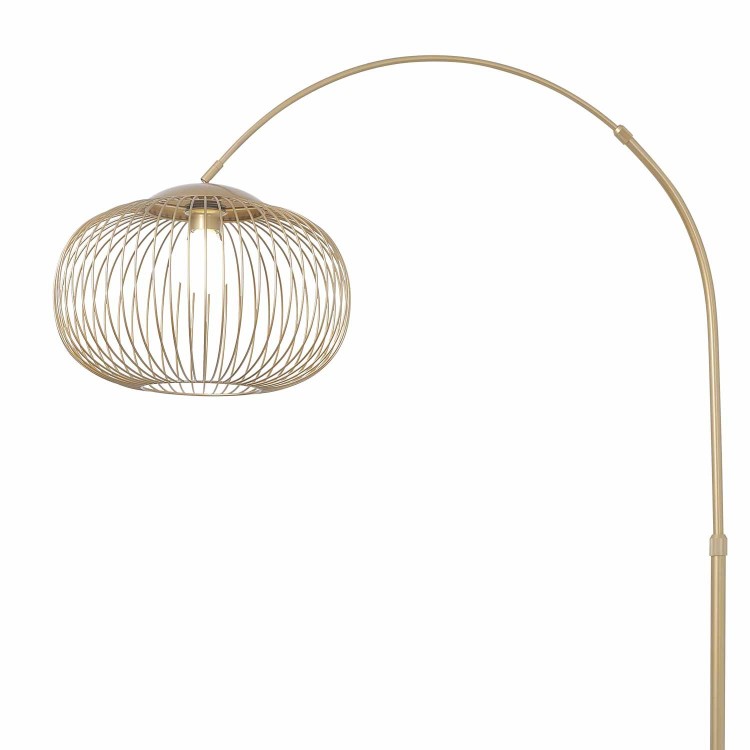 CODE 3299 STANDLEUCHTE 1 LICHT E27 ACRYL UND GOLD LACKIERTER STAHL