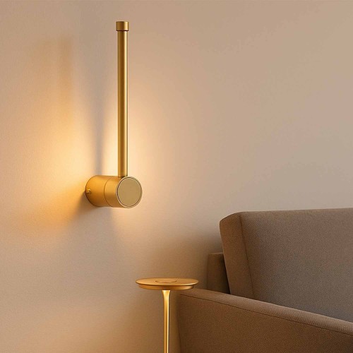CÓD.6089 APLIQUE LED AÇO PINTADO DOURADO E DIFUSOR ACRÍLICO 40CM