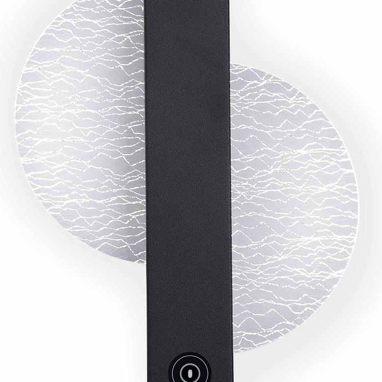 CÓD.6092 APLIQUE LED TÁCTIL ACERO PINTADO NEGRO 25CM