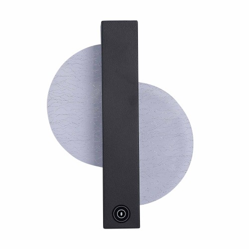 CÓD.6092 APLIQUE LED TÁTIL AÇO PINTADO PRETO 25CM