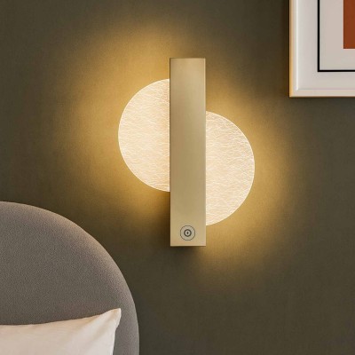 CÓD.6015 APLIQUE LED TÁTIL AÇO PINTADO DOURADO 25CM