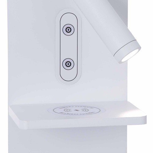 Codice.6093 Applicare l'acciaio verniciato bianco tocco a LED con carico wireless da 22 cm