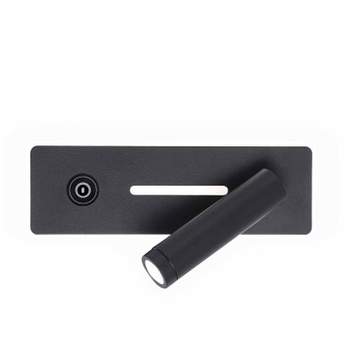 COD.6018 APPLIQUE LED TATTILE ACCIAIO VERNICIATO NERO 19,5CM 2