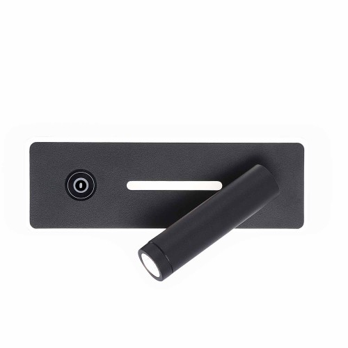 CÓD.6018 APLIQUE LED TÁTIL AÇO PINTADO PRETO 19,5CM