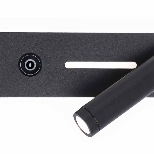CÓD.6018 APLIQUE LED TÁTIL AÇO PINTADO PRETO 19,5CM