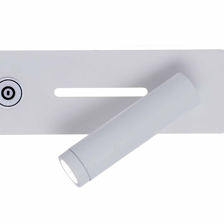 COD.6096 APPLIQUE LED TATTILE ACCIAIO VERNICIATO BIANCO 19,5CM