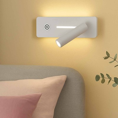 COD.6096 APPLIQUE LED TATTILE ACCIAIO VERNICIATO BIANCO 19,5CM