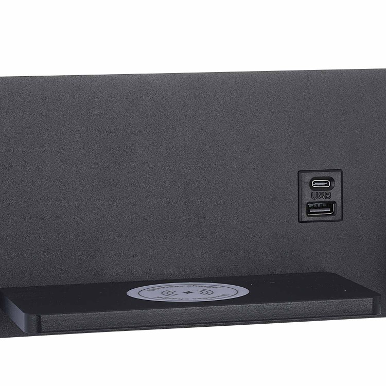 CÓD.6024 APLIQUE LED ACERO PINTADO NEGRO CON CARGA INALÁMBRICA 30CM