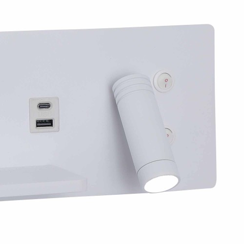 CÓD.6112 APLIQUE LED AÇO PINTADO BRANCO COM CARREGAMENTO SEM FIO 30CM