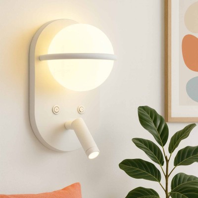 CÓD.6109 APPLIQUE LED DECORATIVA ACCIAIO VERNICIATO BIANCO