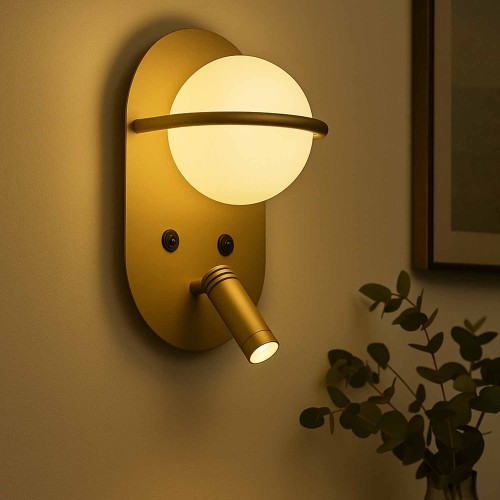 CÓD.6110 APLIQUE LED DECORATIVO AÇO PINTADO DOURADO