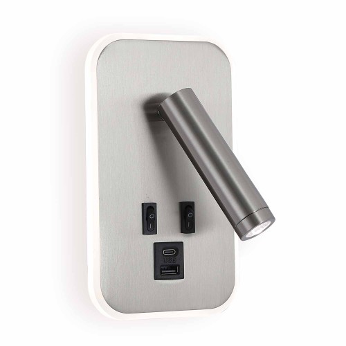 CÓD.6116 APLIQUE LED DECORATIVO AÇO NIQUELADO COM USB