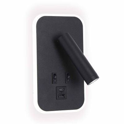 CÓD.6114 APPLIQUE LED DÉCORATIVE ACIER PEINT NOIR AVEC USB 2