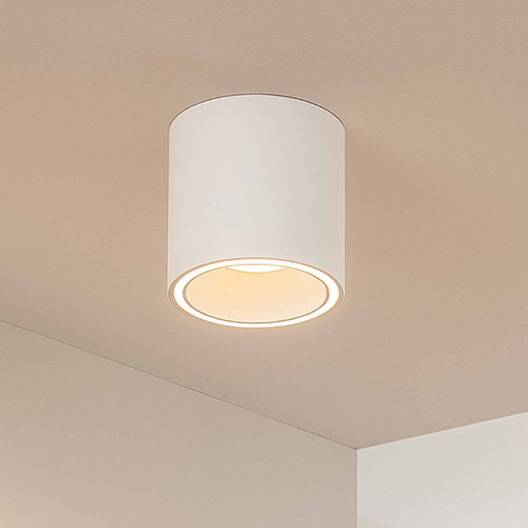 CÓD.6041 FOCO DE SUPERFÍCIE CILÍNDRICO Ø12CM COR BRANCO