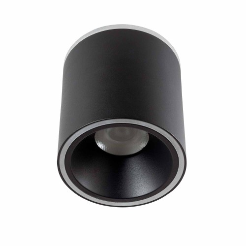 CÓD.6042 FOCO DE SUPERFÍCIE CILÍNDRICO Ø12CM COR PRETO