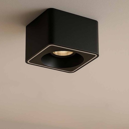 CÓD.6044 FOCO DE SUPERFÍCIE QUADRADO Ø12CM COR PRETO