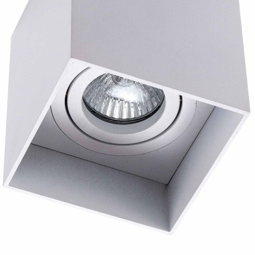 CÓD.6046 FOCO DE SUPERFÍCIE QUADRADO ORIENTÁVEL 9X9CM COR BRANCO