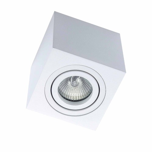 CÓD.6047 FOCO DE SUPERFÍCIE QUADRADO ORIENTÁVEL 9X9CM COR BRANCO