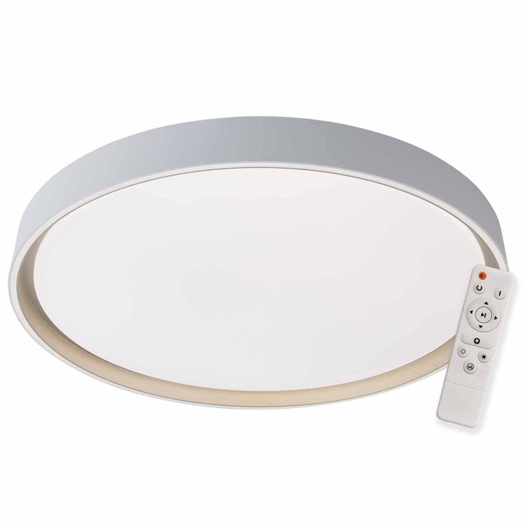 CÓD.9044 PLAFON LED REDONDO 106W REGULÁVEL Ø78CM BRANCO E DOURADO